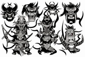 Oni demon 
samurai tattoo idea
