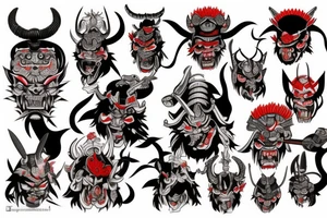 Oni demon 
samurai tattoo idea