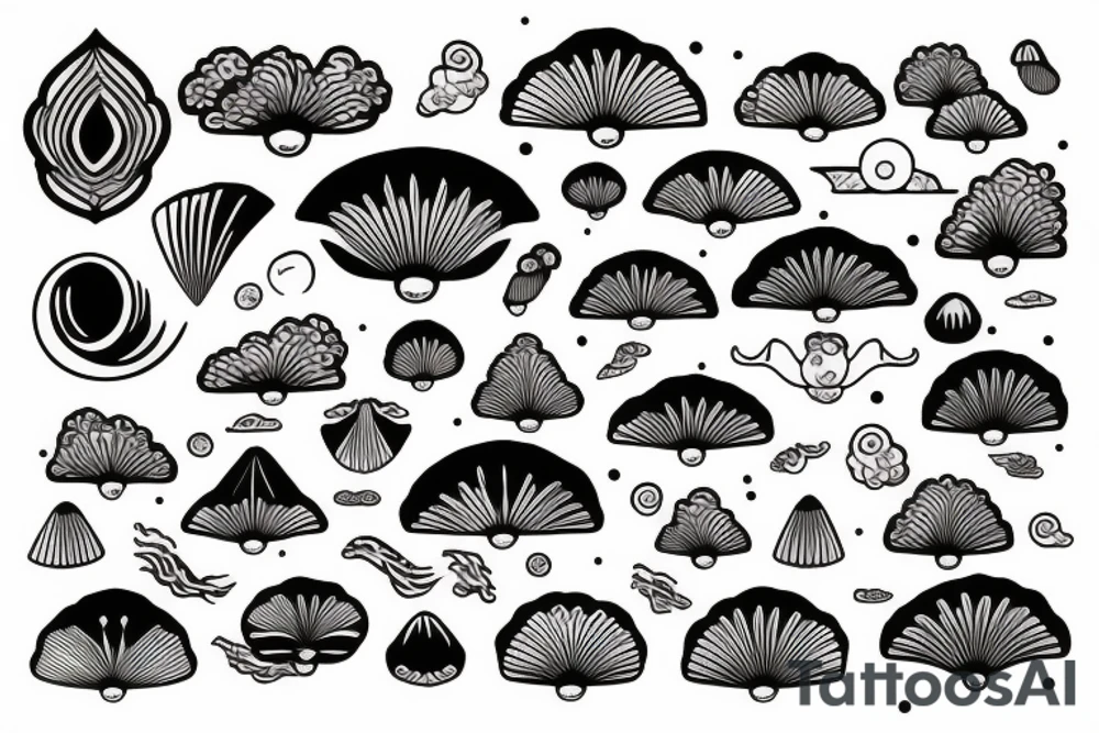 X, clam and storm, big, black tattoo idea