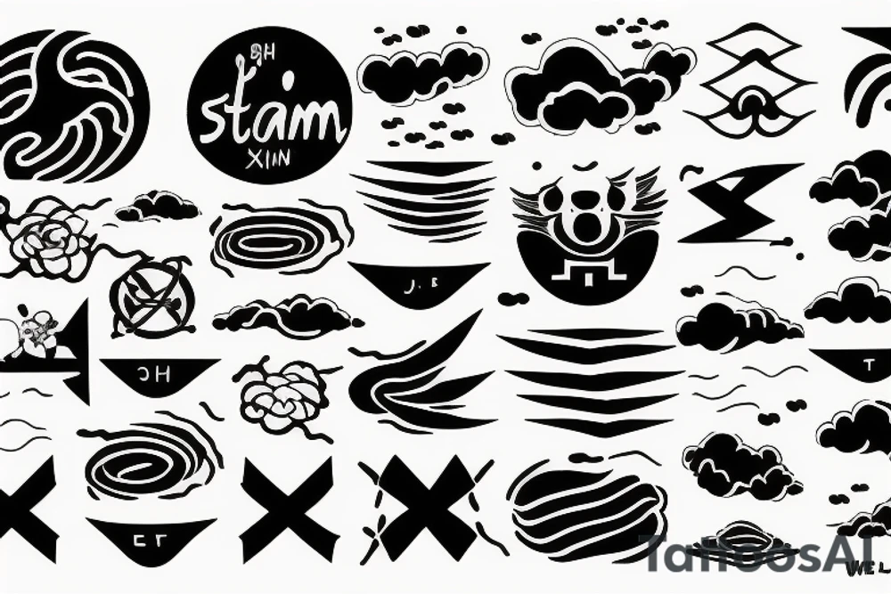 X, calm 
and storm, big, black tattoo idea