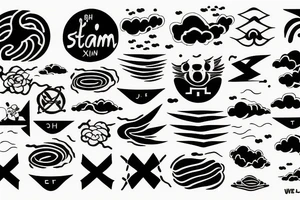 X, calm 
and storm, big, black tattoo idea