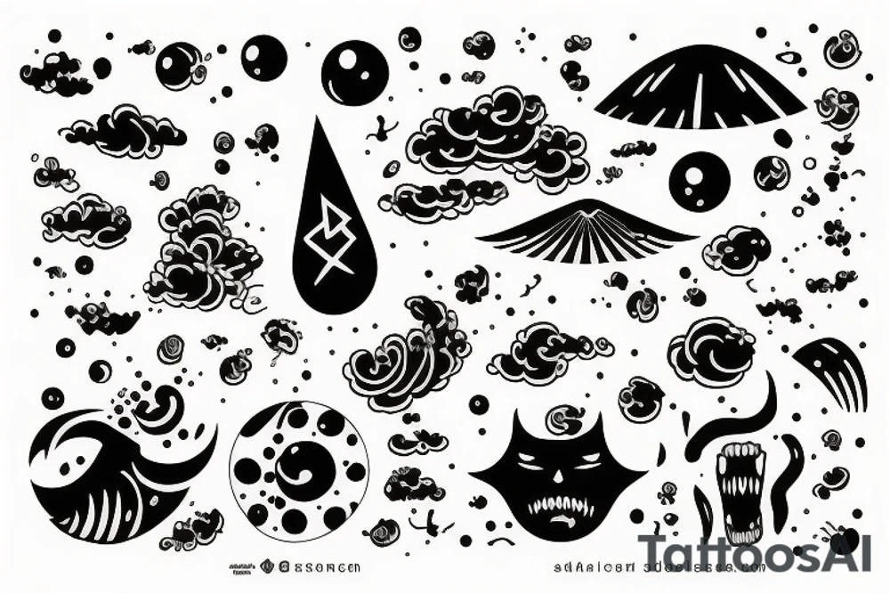X, calm 
and storm, big, black tattoo idea