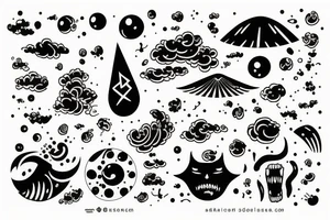 X, calm 
and storm, big, black tattoo idea