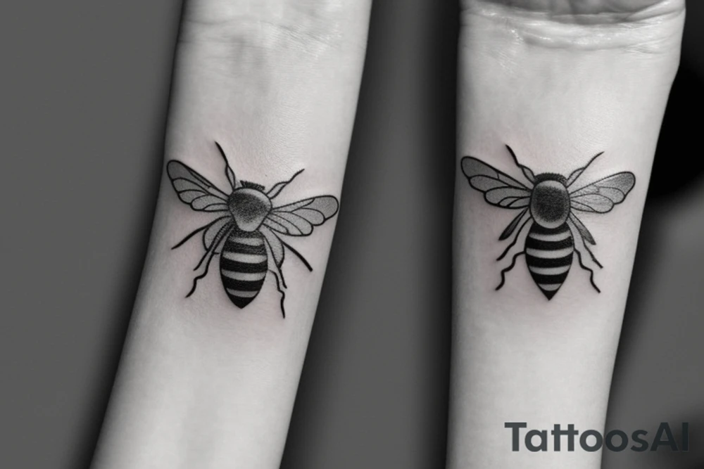 honey bee on female wrist tattoo idea