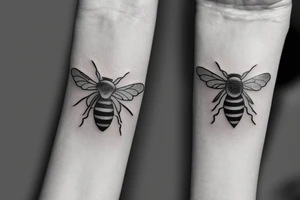 honey bee on female wrist tattoo idea