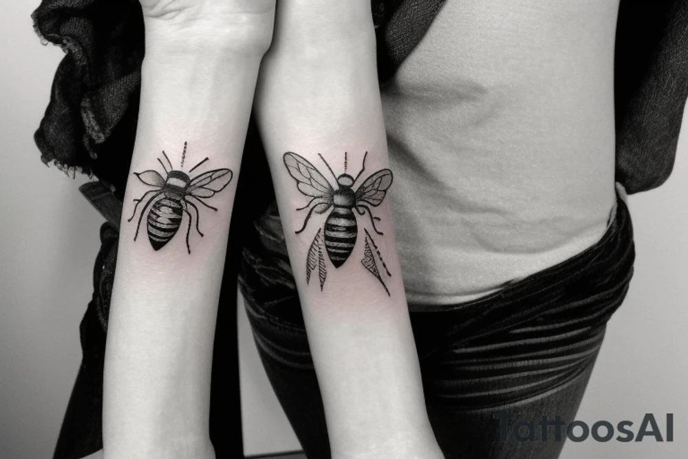 honey bee on female wrist tattoo idea