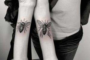 honey bee on female wrist tattoo idea