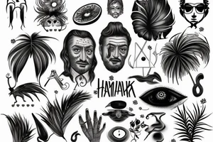Hamak pomiędzy palmami tattoo idea