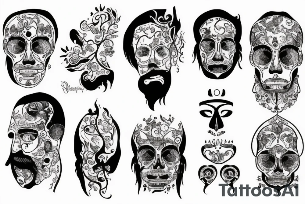 Ognisko i sierzyc w tle tattoo idea