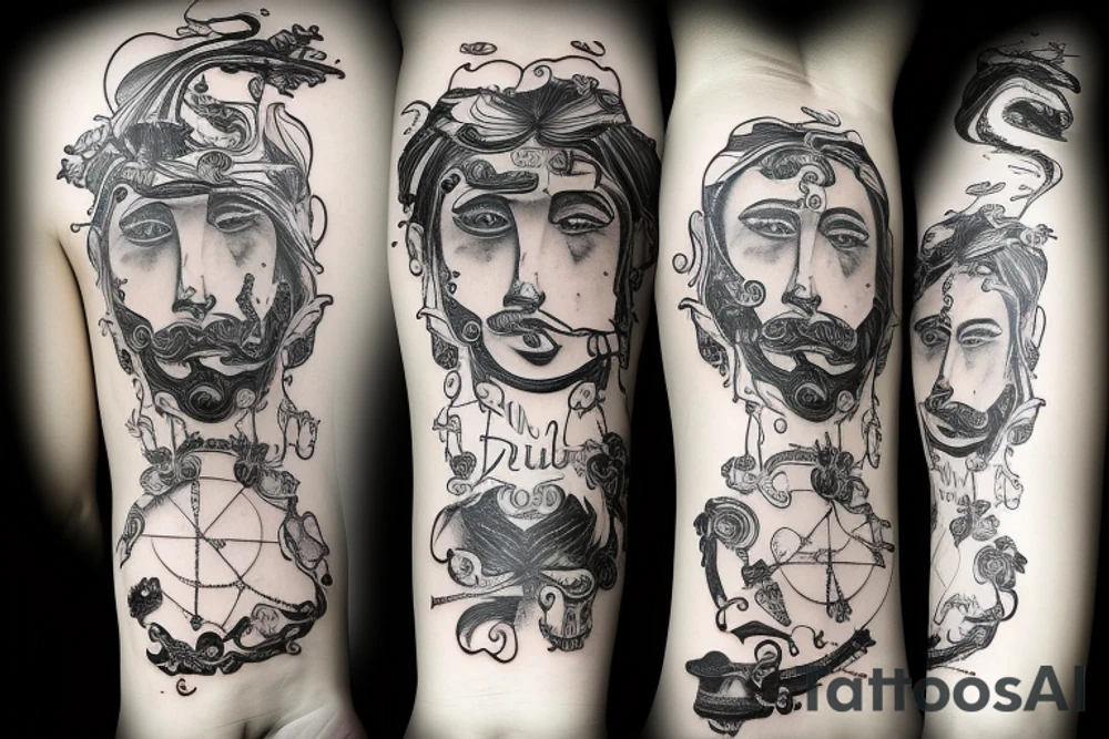 Ognisko i sierzyc w tle tattoo idea