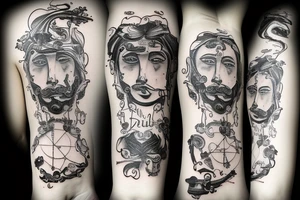 Ognisko i sierzyc w tle tattoo idea