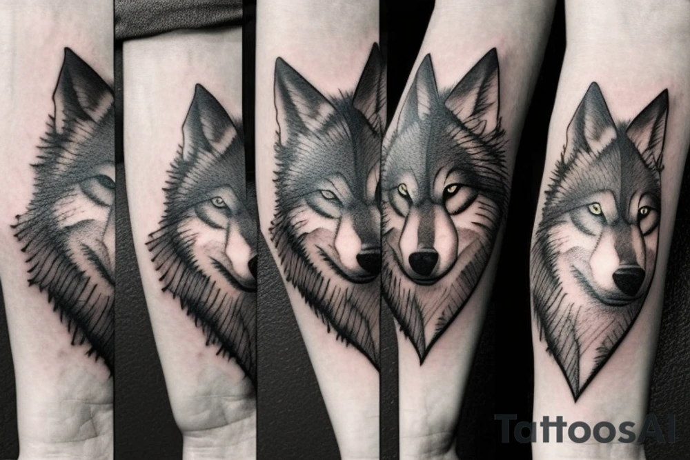 Wolf, forest, forearm tattoo tattoo idea