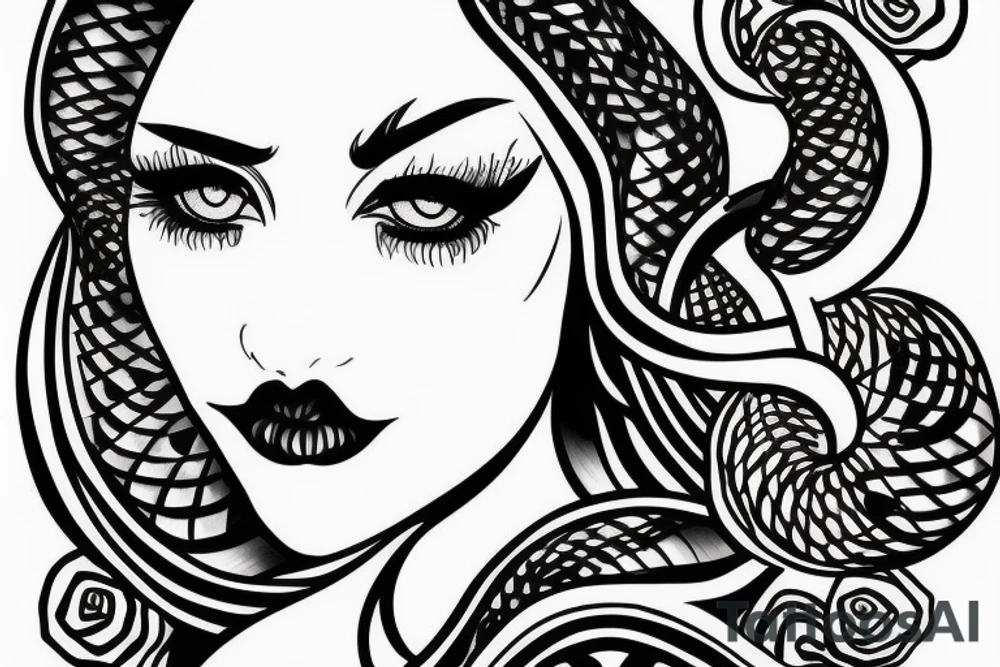 beautiful girls face, diamond background, skulls, snakes tattoo idea beautiful girls face, diamond background, skulls, snakes tattoo idea