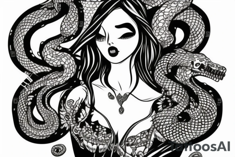 beautiful girls face, diamond background, skulls, snakes tattoo idea beautiful girls face, diamond background, skulls, snakes tattoo idea
