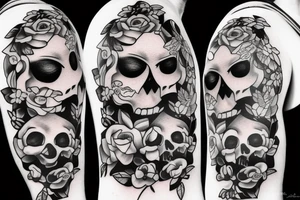 beautiful girls face, diamond background, skulls tattoo idea