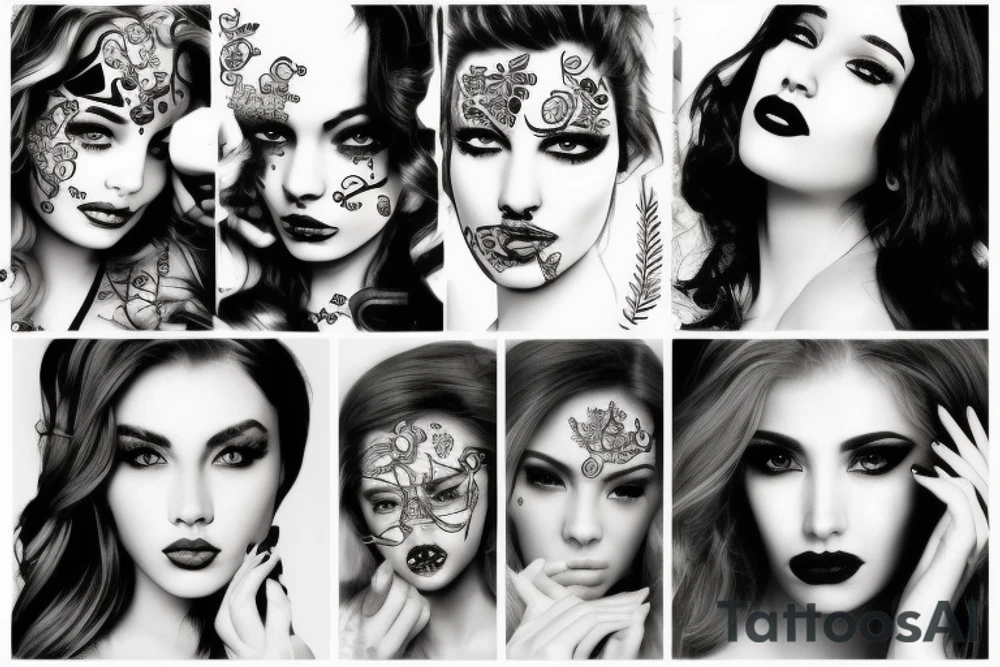 beautiful girls face tattoo idea