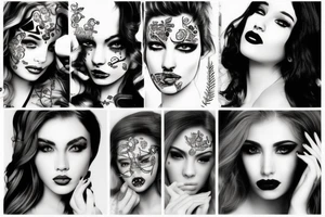 beautiful girls face tattoo idea