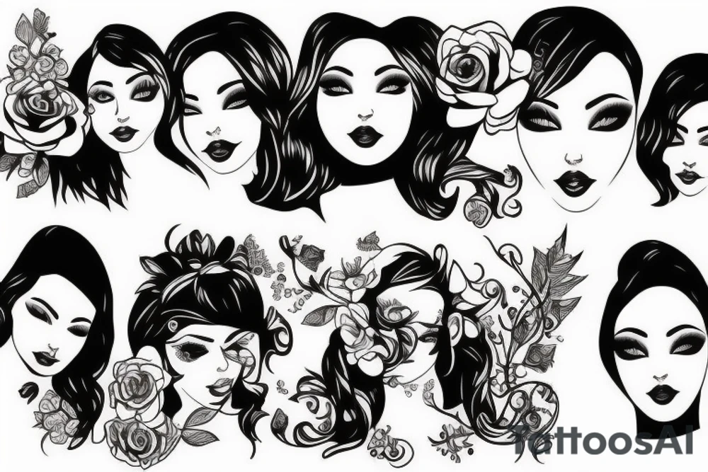 beautiful girls face tattoo idea