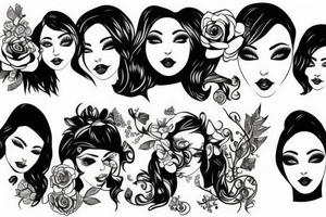 beautiful girls face tattoo idea