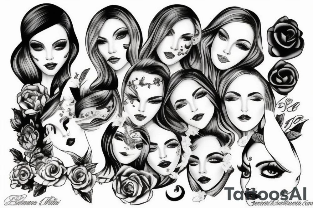 beautiful girls face tattoo idea