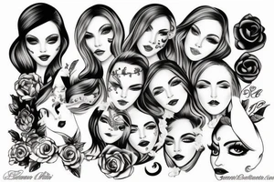 beautiful girls face tattoo idea