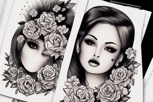 beautiful girls face tattoo idea