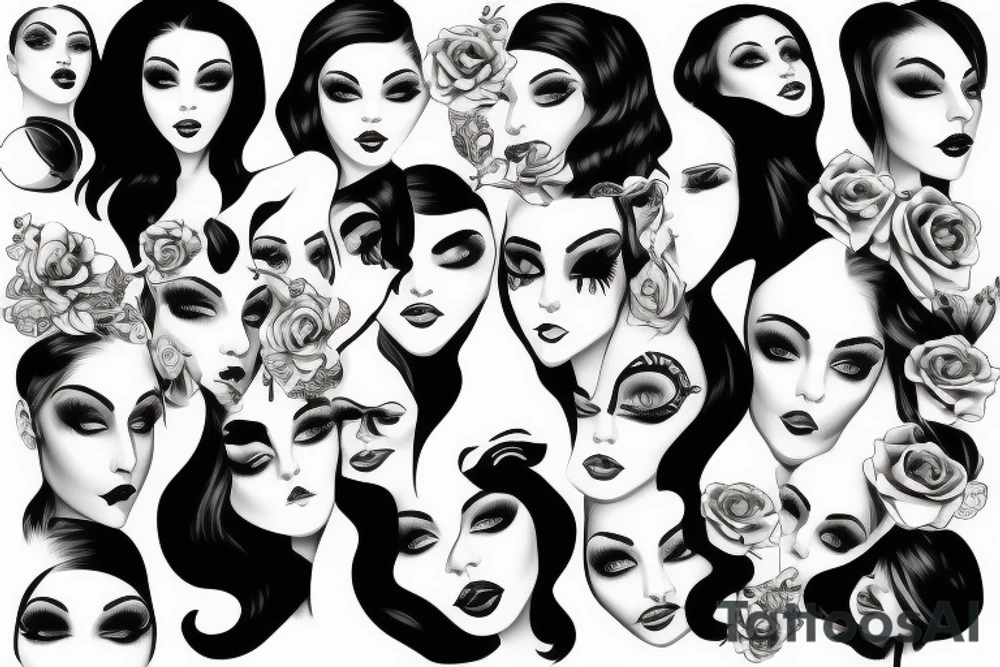 beautiful girls face tattoo idea