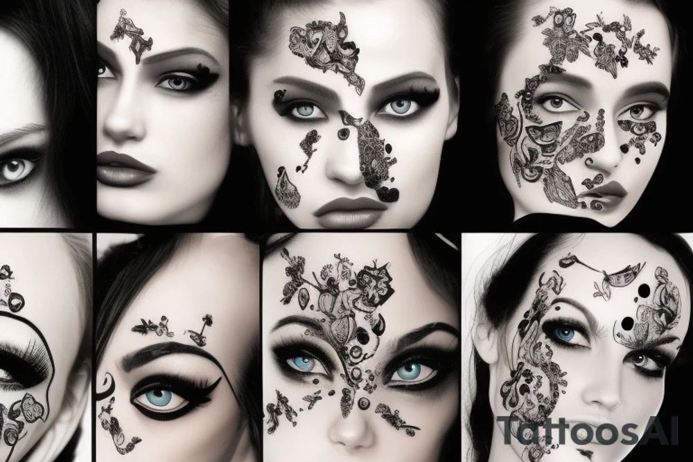 beautiful girls face tattoo idea