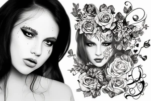 beautiful girls face tattoo idea