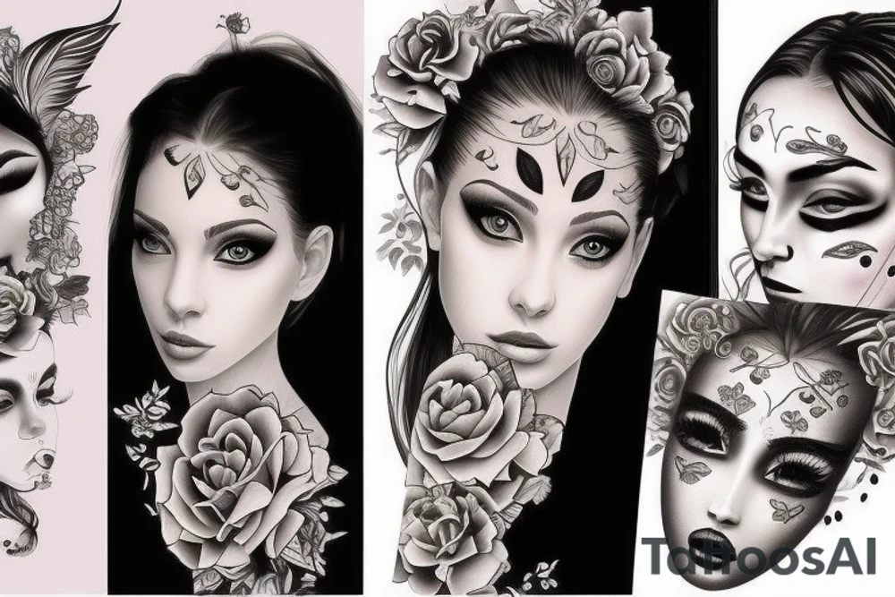 beautiful girls face tattoo idea