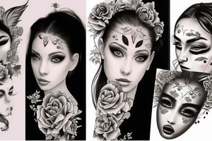 beautiful girls face tattoo idea