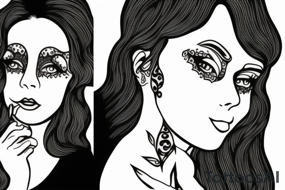 beautiful girls face tattoo idea