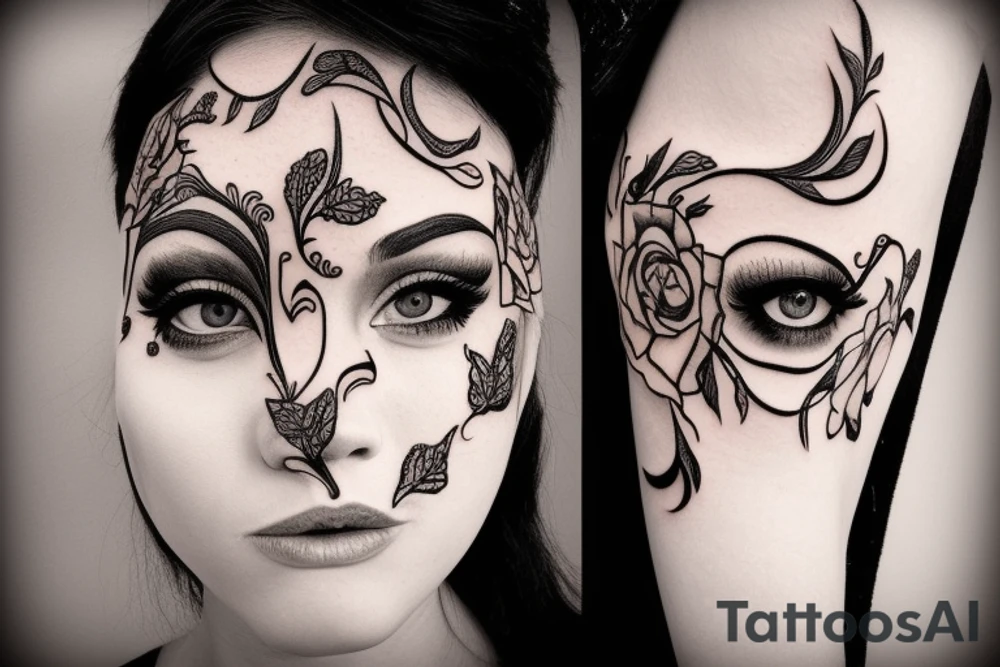 beautiful girls face tattoo idea