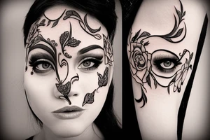 beautiful girls face tattoo idea