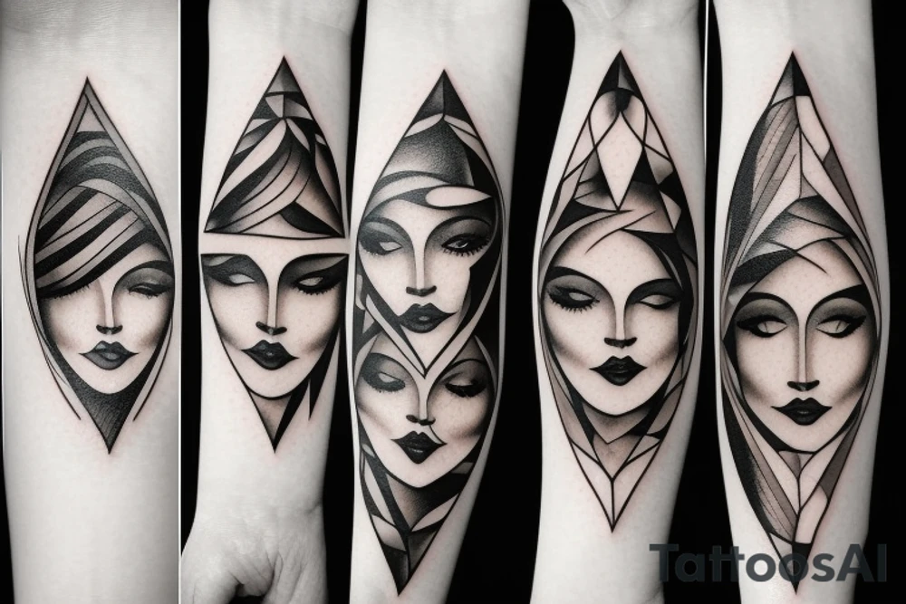 beautiful girls face tattoo idea