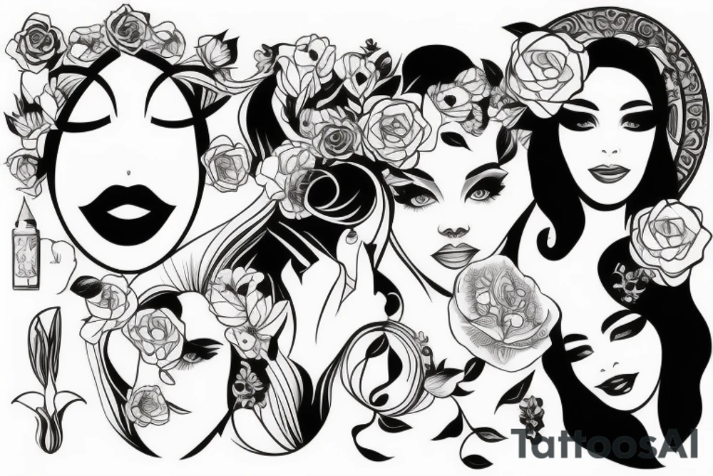 beautiful girls face tattoo idea