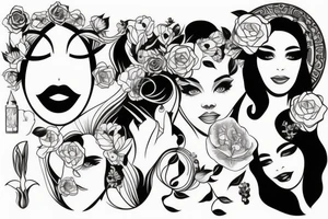 beautiful girls face tattoo idea
