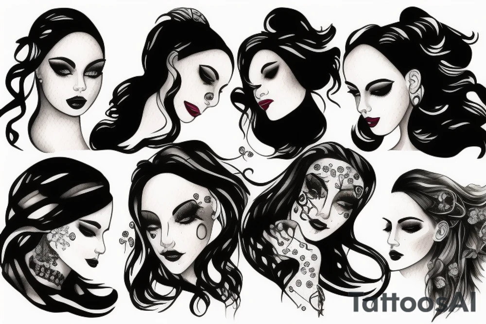 beautiful girls face tattoo idea