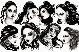 beautiful girls face tattoo idea