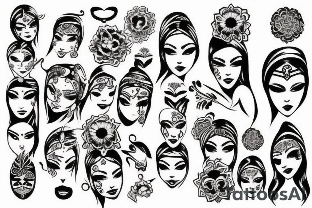 beautiful girls face tattoo idea