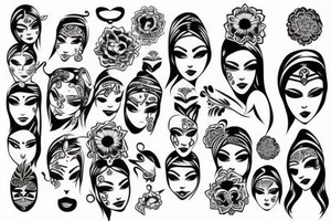 beautiful girls face tattoo idea