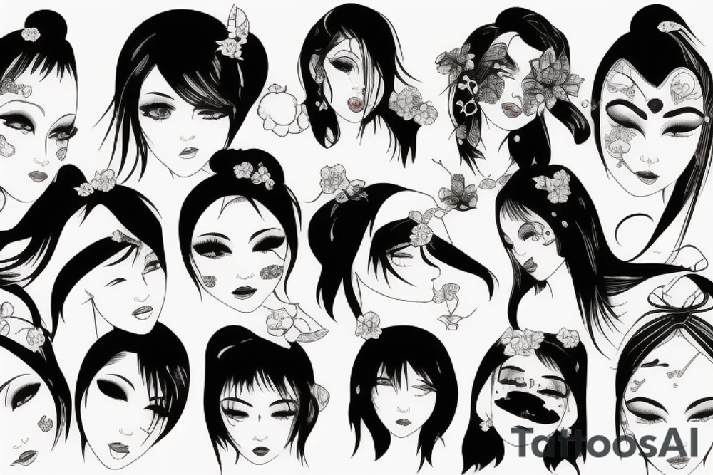 beautiful girls face tattoo idea