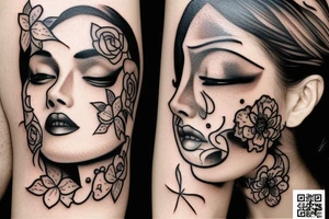beautiful girls face tattoo idea
