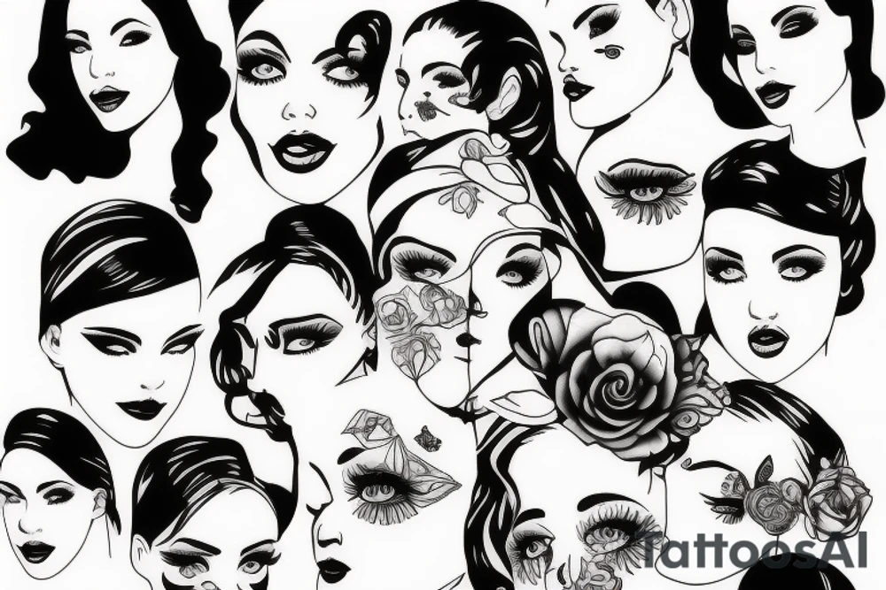beautiful girls face tattoo idea