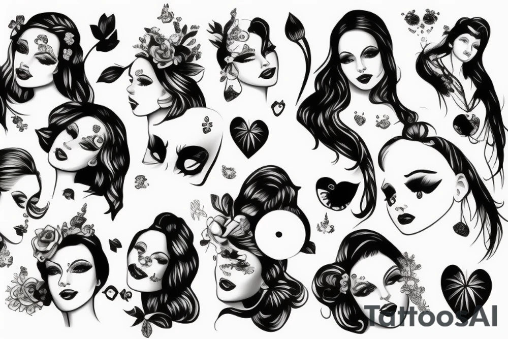 beautiful girls face tattoo idea