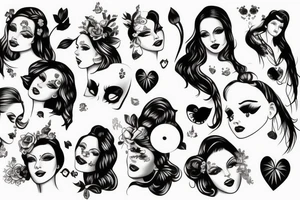 beautiful girls face tattoo idea