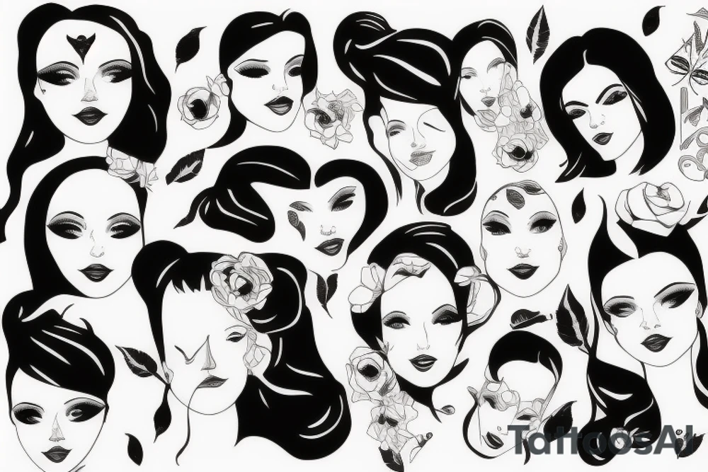 beautiful girls face tattoo idea