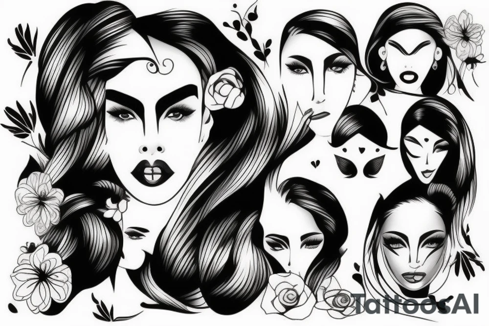 beautiful girls face tattoo idea