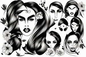beautiful girls face tattoo idea