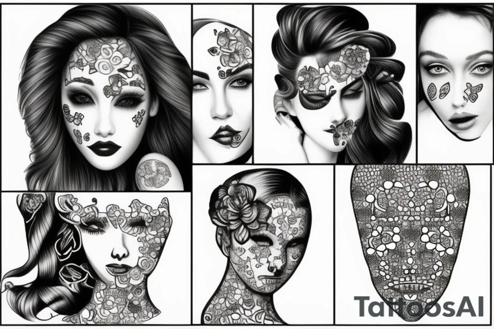 beautiful girls face tattoo idea